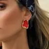 Wholesale Urban Commute Titanium Steel Drip Oil Earrings Geometric Pattern Vacuum Plated Gold 304 Stainless Steel Ear Studs And Drop