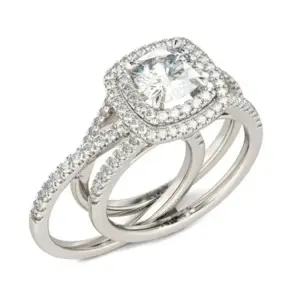 Wholesale Geometric Claw Setting Ring For Women In Copper With White K Water Plating And Zircon Inlay