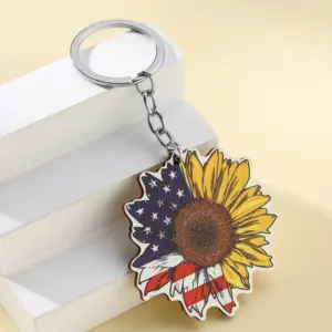 American Flag SUNFLOWER Wooden Board