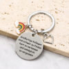 Wholesale Rainbow Pendant Stainless Steel Key Creative Gift for Colleagues to Send Friends Farewell Gift
