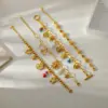 Wholesale Popular Style New Chinese Style 18K Gold Stainless Steel SUNFLOWER Butterfly Small Pendant Bracelet Elegant High-Grade Bracelet