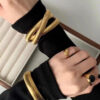 Wholesale Retro exaggerated three-layer wide-brimmed bracelet personalized design bracelet metal style fashionable temperament bracelet