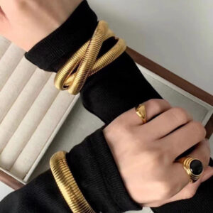 Wholesale Retro exaggerated three-layer wide-brimmed bracelet European and American personalized design bracelet metal style fashionable temperament new bracelet