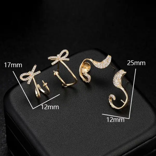Wholesale Irregular Stud Earrings For Women Featuring 925 Sterling Silver Ear Pins With Electroplated Copper And Artificial Pearl Inlay