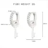 Wholesale Ins Style Simple Key Earrings Copper Inlaid Zircon Hoop Fashion Women's Earrings Daily Wear Dangling Earrings Imitation Gold Plated Universal Electroplated