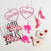 oly-714123bdb8028bfe072a2f14f4a78dea Wholesale Pink Barbie acrylic earrings Love Heart Letter high heels envelope love letter Valentine's Day dating sequin nail pin female