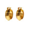 Wholesale Unique Classic Metal Stripe C-shaped Wide Ear Cuff Creative Gold Bead Gear Lace Vintage Earrings For Women Casual Versatile Ear Accessories 740