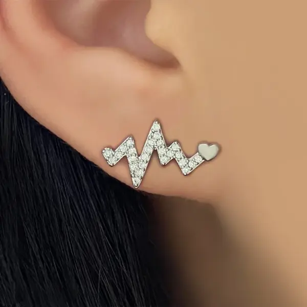Wholesale 1 Pair Romantic Sweet Streetwear Geometric Inlay Copper Zircon 18K Gold Plated K Gold Plated Silver Plated Copper Earrings