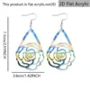 Wholesale Retro Multicolor Water Droplets Drop Earrings With Acrylic Print, Featuring 304 Stainless Steel Ear Pins For Women