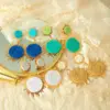 Wholesale 18K Gold Plated 304 Stainless Steel Vacuum Electroplating (In Furnace) Sun Anti-Allergy Earrings For Women Holiday Party Street Style