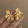 oly-719e8625396581031d56316dd8d8fb03 Wholesale Immersive Night Super Fairy French Retro Color Zircon Metal Flower Earrings Light Luxury High-end Niche Temperament