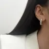 oly-71b3f8614e40beb15aebc9aea956a0b1 Wholesale Copper Zircon Geometric Elegant Streetwear Earrings For Women's