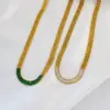 Wholesale Fashion Solid Color Stainless Steel Plating Inlay Zircon Bracelets Necklace 1 Piece