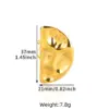 Wholesale PVD Coated Real Gold Plated Sun Star Heart Shape 304 Stainless Steel Hip-Hop Exaggerated Oversized Waterproof Non Tarnish Open Rings