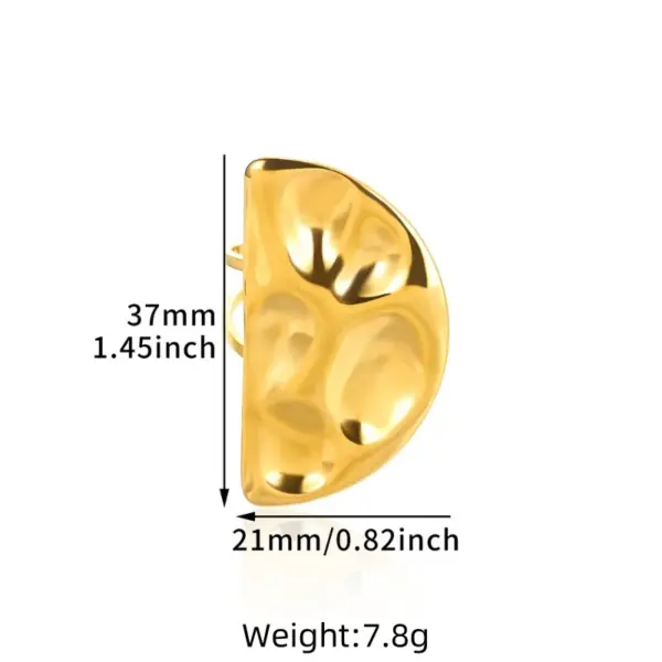 Wholesale PVD Coated Real Gold Plated Sun Star Heart Shape 304 Stainless Steel Hip-Hop Exaggerated Oversized Waterproof Non Tarnish Open Rings