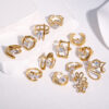 Wholesale Gold-plated diamond titanium steel open ring, non-fading stainless steel ring/bracelet