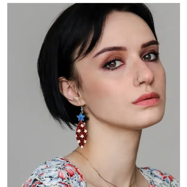 oly-71e5e4b3c50aeebd7c1229b058e765fc Wholesale Unisex American Flag Acrylic Drop Earrings, Perfect For Independence Day Celebrations