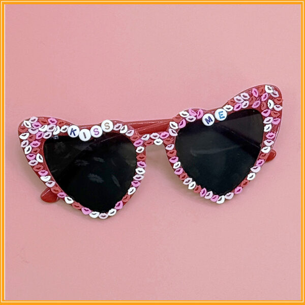oly-71eb58d825de896eb4d74c3b7342d346 Wholesale I Love You Peach Heart Sunglasses Valentine's Day Party Confession Love Proposal Party Funny Sunglasses Glasses