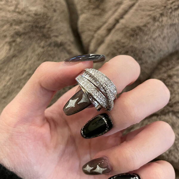 oly-71fc471a59efaa3ce3b191a3ce9e981f Wholesale Selling Copper Inlaid with Zircon Personalized Multi-Layer Opening Adjustable Size Winding Ring Niche High-End Ring