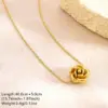 Wholesale Three-dimensional Flowers Jewelry Set In 304 Stainless Steel With 18K Gold Plated PVD Coating And Twisted Rope Chain