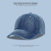 Wholesale Denim Blue Baseball Cap Hip-Hop Visor Hat Dome Breathable Sun Protection Adult Hat for Men and Women with Wide Brim Hip-Hop Trend