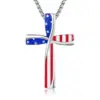Wholesale Vintage Style Classic Style Cross American Flag Alloy Zinc Alloy Chain-free Pendant Necklaces Wholesale
