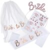 Wholesale Bachelorette Prom Carnival Party Headband Crown Shoulder Strap Sticker Rose Gold Bronzing Veil Diamond Headband suit