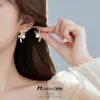 Wholesale Bow Tie Earrings For Women With Bezel Setting, Electroplated Copper And Zircon Inlay, Featuring 925 Sterling Silver Posts