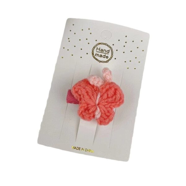 Wholesale Children's Wool Butterfly Hairpin Japanese and Korean Sweet Girl Side Clip Bangs Clip Knitted Hair Accessories for Women