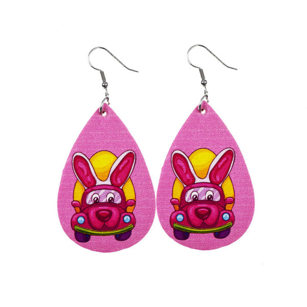 Wholesale arrival St. parcret festival leather earrings Easter white rabbit leather earrings