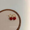 oly-727af27e128e26756f8ccf25062a892d Wholesale Simple Retro Red Love Ear Buckle Fashion Elegant Earrings Women's Earrings Valentine's Day Gift