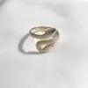 Wholesale Plasma Plated Steel Color 304 Stainless Steel Open Ring Snake-Shaped Cross Ginkgo Leaf Waterproof Non-Fading For Women