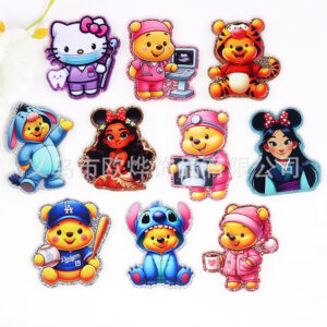 oly-729c2d1d2bd17550f8a1479a5f407e5f Wholesale loose powder cartoon nurse rabbit bear jewelry acrylic pin DIY patch accessories
