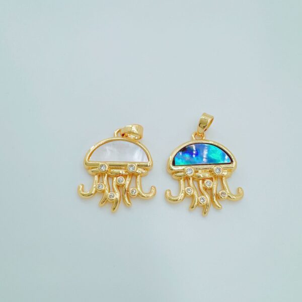 oly-72ab624bb7d19551d7baabd55d9b8934 Wholesale Electroplated copper micro-set zircon seashell jellyfish pendant, Ocean series necklace