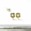 Wholesale Geometric Smooth Stud Earrings For Women In Copper With Golden Plated Water Plating And 0.03µm-0.05µm Thickness