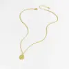 Wholesale Light Luxury Style 18K Gold Plated Zircon Texture Cross Pendant Necklace Retro Versatile Daily Classic Collarbone Chain
