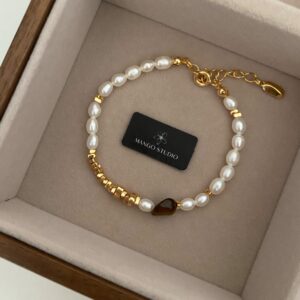 oly-72ae5a20dca3ee391af1a3208d25f79e Wholesale Denise Small Fresh High-end Sense Design Rice Pearl Tiger Eye Stone Adjustable Bracelet Niche Elegant Fashion Women