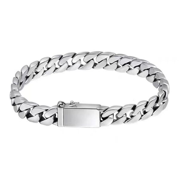 Wholesale Retro Simple Punk Bare Bracelet Men's Braided Cuban Bolt Style Couple Tank Horsewhip Chain Women