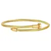 Wholesale Geometric Hypoallergenic Bangle For Women In 304 Stainless Steel With 14K Real Gold Electroplated And Rhinestone Inlay