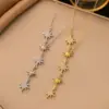Wholesale Starburst Inlay Pendant Necklace For Women With Artificial Rhinestones In 18K Gold Plated Copper, Cable Chain