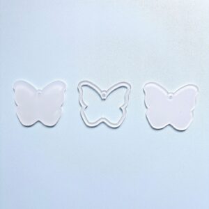 Transparent butterfly 7cm - homemade shaker (1 set is 3 pieces without glue)