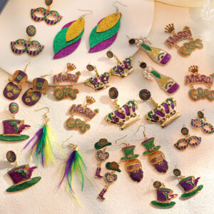 Wholesale Amazon Hot Sale Carnival Earrings Fashion Fashion English Alphabet Color Niche Design Sense Earrings for Women