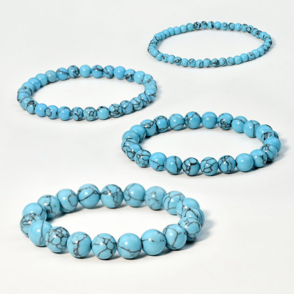 Wholesale Bohemian classic retro style single circle blue turquoise bracelet beads turquoise bracelet hand jewelry