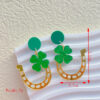 oly-72e2e5ecf8ca2d23dd2fa79868c057cf Wholesale Patrick's Day earrings Irish Carnival personalized all-match Green acrylic glitter lucky grass earrings