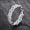 Wholesale Geometric Claw Setting Ring For Women In Copper With White K Water Plating And Zircon Inlay