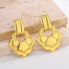 Wholesale Fashion Geometric Stripe Earrings For Women 304 Stainless Steel 18K Gold Plated Elegant Luxury Style Round Craft Star