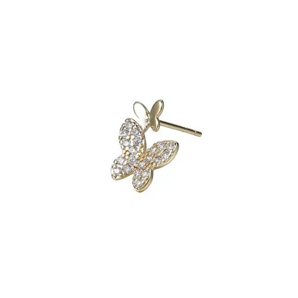 Wholesale Lips Stud Earrings For Women Copper With Zircon Inlay Bezel Setting Electroplated Gold 925 Sterling Silver Posts