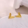 Wholesale 3pcs/set Victory V-shaped Jewelry Set 18K Gold Plated Waterproof Stainless Steel Necklace Earrings Bracelet Three-piece Set Simple Elegant Brand Style Jewelry Accessories Wholesale Christmas Birthday Gift Choice