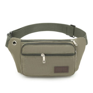 Canvas button bag army green