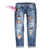 oly-732bcac4c9d410e7b0fa83a860f27a71 Wholesale Fashion Women’s Mid-waist straight jeans women’s ripped fashion printed jeans Women’s